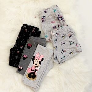 Disney Minnie Mouse Girls Leggings & Shorts Bundle